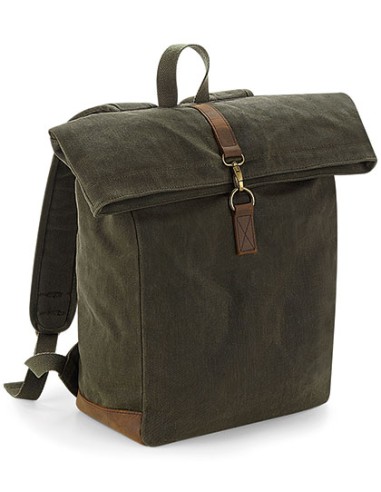 Q-QD655-Heritage Waxed Canvas Backpack